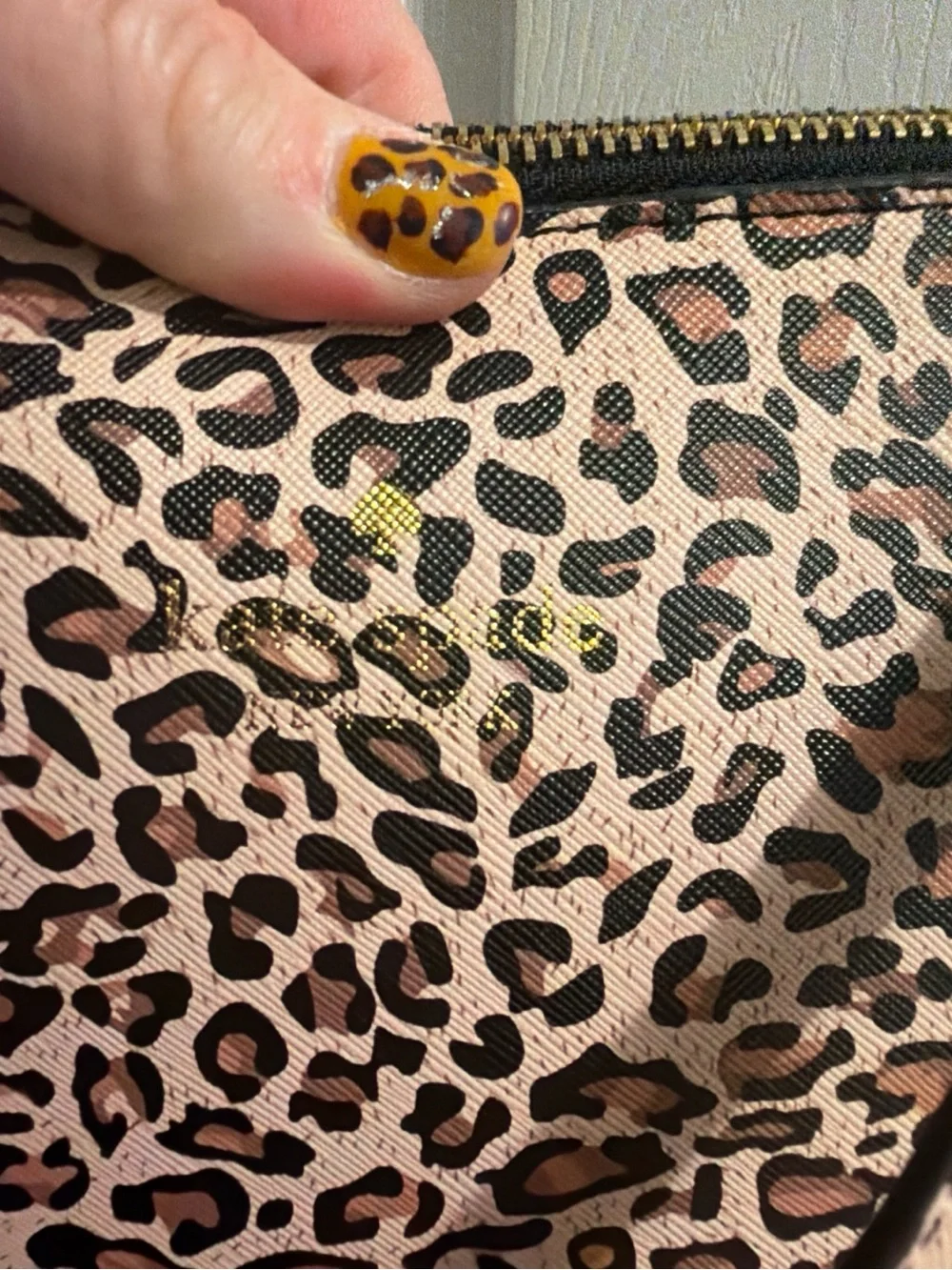 kate spade animal print and glitter tote